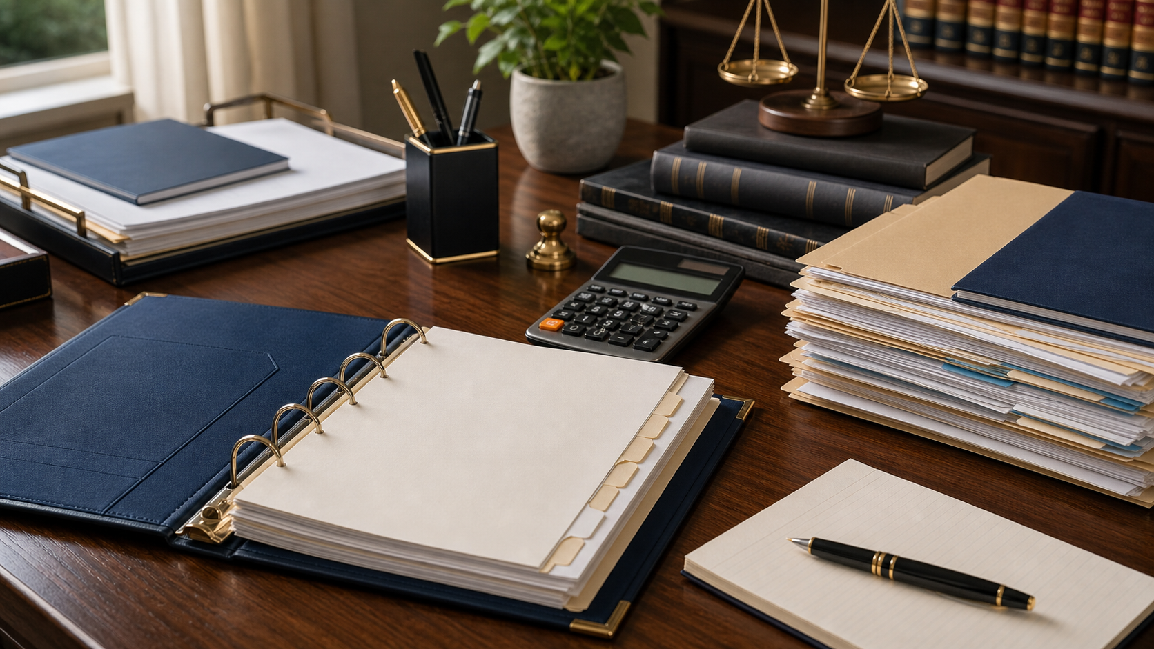 Trust administration documents on a desk